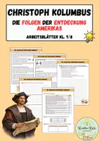 Vorschau - Arbeitsblätter - Christoph Kolumbus und die Folgen der Entdeckung Amerikas (u.a. Kolonialismus) | Kl. 7/8 - Deckblatt