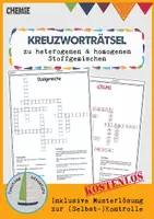 Vorschau - Arbeitsblätter - Kreuzworträtsel Stoffgemische Chemie - Deckblatt