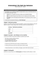Vorschau - Arbeitsblätter - Balladen Einführung & Analyse:inkl. Lösungen (Klasse 7) - Deckblatt