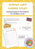 Vorschau - Arbeitsblätter - Englisch Lesespaziergang - Summer Picnic - Klasse 3/4 - Deckblatt
