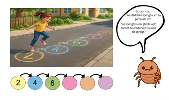 Vorschau - Präsentationen/Tafelbilder - Besondere Zahlenreihen mit Springfloh Flo - Seite 2