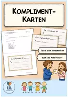 Vorschau - Mal- und Bastelvorlagen - Kompliment-Karten gestalten / Klassengemeinschaft stärken / Selbstwertgefühl stärken / Schuljahresende - Deckblatt