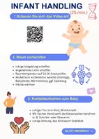 Vorschau - Stationenlernen - Infant Handling (Säuglingspflege) - Tragepositionen praktisch üben mit QR-Code & Video, Ablauf mit Bildern - Deckblatt