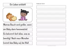 Vorschau - Anderer Materialtyp - Leben entsteht Differenzierte Tafel-, Ansage und Abschreibtexte - Seite 1