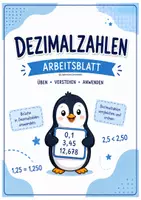 Vorschau - Arbeitsblätter - Dezimalzahlen Kl. 5/6 - Umwandeln,Vergleichen,Ordnen,Runden - Deckblatt