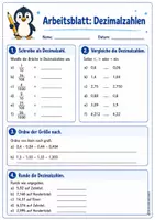 Vorschau - Arbeitsblätter - Dezimalzahlen Kl. 5/6 - Umwandeln,Vergleichen,Ordnen,Runden - Seite 1