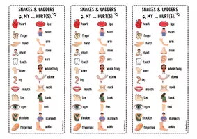 Vorschau - Spiele - Würfelspiel "Snakes and ladders" - The human body (Körperteile) - Seite 2