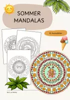 Vorschau - Mal- und Bastelvorlagen - Sommer Mandala | Ausmalbilder | Kunst Sommer - Deckblatt