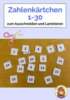Vorschau - Bildkarten - Zahlenkärtchen 1–30 für den Unterricht – Gruppenbildung, Auslosen & Classroom Management | Freebie - Deckblatt