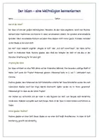 Vorschau - Arbeitsblätter - Arbeitsblatt für Islam (für Religion und Ethik) - Seite 1