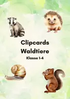 Vorschau - Stationenlernen - Clipcards Waldtiere | Lernkarten Klasse 1–4 | Sachunterricht & Lesen - Deckblatt
