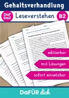 Vorschau - Arbeitsblätter - Leseverstehen B2 | DaF DaZ Beruf | Gehaltsverhandlung - Deckblatt