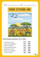 Vorschau - Arbeitsblätter - "There is" or "There are" Worksheet- Grammar Practice - Deckblatt