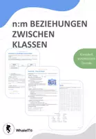Vorschau - Arbeitsblätter - n:m-Beziehungen zwischen Klassen mit C# - Komplette Unterrichtsstunde - Deckblatt