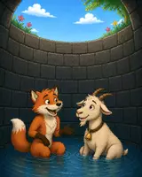 Vorschau - Bildkarten - Erzähltheater Der Fuchs und der Ziegenbock I Kamishibai I Fabel - Seite 3