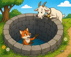 Vorschau - Bildkarten - Erzähltheater Der Fuchs und der Ziegenbock I Kamishibai I Fabel - Seite 2