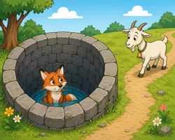Vorschau - Bildkarten - Erzähltheater Der Fuchs und der Ziegenbock I Kamishibai I Fabel - Seite 1