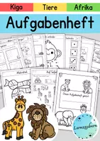 Vorschau - Arbeitsblätter - Aufgabenheft Afrika für den Kindergarten (Tiere) - Deckblatt