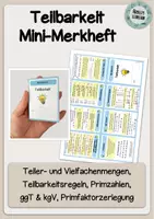 Vorschau - Merkblätter - Mini-Merkheft Teilbarkeit - Faltheft - Deckblatt