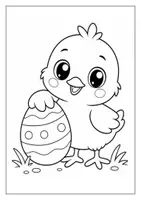 Vorschau - Mal- und Bastelvorlagen - Malvorlagen Ostern 2 einfach Küken - Seite 1