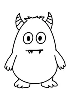 Vorschau - Mal- und Bastelvorlagen - Einfaches Ausmalbild "Monster" (KiTa, Förderschule) - Seite 1