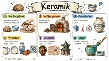 Vorschau - Arbeitsblätter - Arbeitsblatt "Keramik" + Onlineübung & MP3 + Infografik - Seite 1