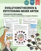 Vorschau - Arbeitsblätter - Evolutionstheorien und Artbildung – Darwin, Lamarck & Darwinfinken | ABs mit Lösungen - Deckblatt