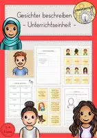 Vorschau - Arbeitsblätter - Gesichter beschreiben Unterrichtseinheit - Deckblatt