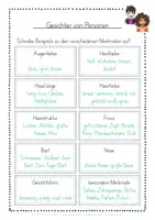 Vorschau - Arbeitsblätter - Gesichter beschreiben Unterrichtseinheit - Seite 3