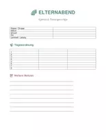 Vorschau - Poster - Elternabendagenda Vorlage zum Ausdrucken/Ausfüllen - Seite 2