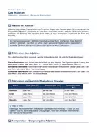 Vorschau - Arbeitsblätter - Adjektive - Deklination und Steigerung - Seite 1
