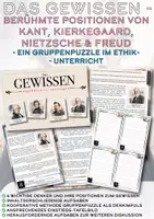 Vorschau - Poster - Das Gewissen - Berühmte Positionen von Kant, Kierkegaard, Nietzsche & Freud als Gruppenpuzzle (Ethikunterricht Klassen 9-10) - Deckblatt