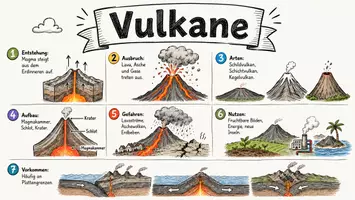 Vorschau - Arbeitsblätter - Arbeitsblatt "Vulkan" + Onlineübung & MP3 + Mindmap + Infografik - Seite 1