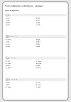 Vorschau - Arbeitsblätter - Terme multiplizieren & dividieren - Differenziert mit Lösungen - Seite 2