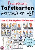 Vorschau - Arbeitsblätter - Die 50 wichtigsten französischen ER-Verben Bildkarten und Arbeitsblätter - Deckblatt