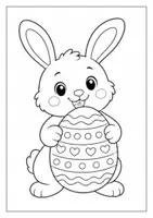 Vorschau - Mal- und Bastelvorlagen - Malvorlagen Ostern 3 einfach (Hasen) - Seite 1