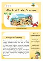 Vorschau - Aufgabenkarten - Abschreibkartei Sommer - Texte Abschreiben üben - Seite 1