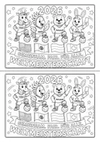 Vorschau - Mal- und Bastelvorlagen - KOSTENLOS: WM 2026 Ausmalbilder – Lesemotivation mit den WM-Maskottchen (Max, Lu, Juana & William) - Seite 2