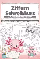 Vorschau - Arbeitsblätter - Ziffern schreiben - die Null - Ziffernschreibkurs 0 - Deckblatt