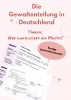 Vorschau - Stundenentwürfe - Gewaltenteilung - Wer kontrolliert die Macht? (Ganze Unterrichtsstunde) - Deckblatt
