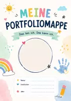 Vorschau - Mal- und Bastelvorlagen - Portfoliomappe für Kinder - Kindergarten - Vorschule - Volksschule - Deckblatt