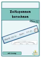Vorschau - Aufgabenkarten - Zeitspanne berechnen - Rechenstreifen - Deckblatt