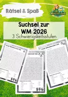 Vorschau - Arbeitsblätter - Freebie Suchsel: Weltmeisterschaft 2026 - Deckblatt