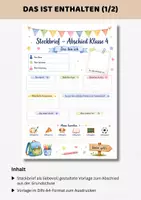 Vorschau - Arbeitsblätter - Steckbrief Abschied Klasse 4 | Abschluss Grundschule | Erinnerung Schulzeit - Seite 1