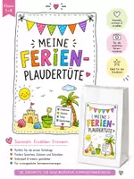 Vorschau - Mal- und Bastelvorlagen - Sommerferien: Mit der Plaudertasche von den Sommerferien schreiben und erzählen. - Deckblatt