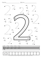 Vorschau - Arbeitsblätter - Ziffernschreibkurs Zahl 2 | Mathe Klasse 1 | Vorschule | Zahlen schreiben lernen | Anfangsunterricht - Seite 2
