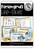Vorschau - Bildkarten - Feriengruß Life-Skills - 24 Karten für Klasse 7/8 | Alltagsskills zum Schuljahresende - Deckblatt