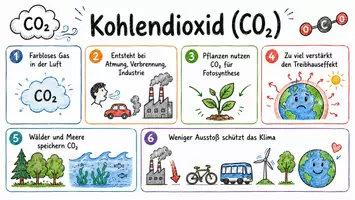 Vorschau - Arbeitsblätter - Arbeitsblätter zum Thema "Kohlendioxid" + Lösung & MP3 + Mindmap + Infografik - Seite 1