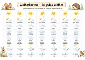Vorschau - Mal- und Bastelvorlagen - Wetterkalender zum Aufzeichnen des Wetters - Seite 1