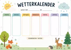 Vorschau - Arbeitsblätter - Wetterkalender zum Aufzeichnen des Wetters - Deckblatt